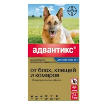 Адвантикс для собак весом 25-40 кг, 4 пипетки