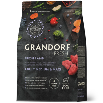 Перейти на страницу товара GRANDORF FRESH Ягненок с бататом для собак средних и крупных пород 1 кг