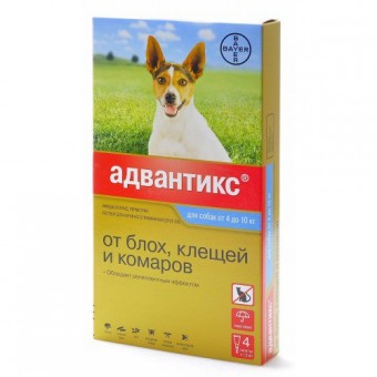Адвантикс для собак от 4 до 10кг, 4пипетки