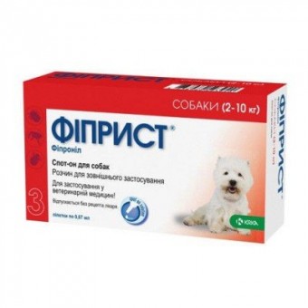 Фиприст Спот Он для собак 2-10кг, 3 пипетки