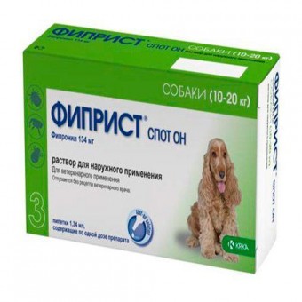 Фиприст Спот ОН для собак 10-20кг, 3 пипетки