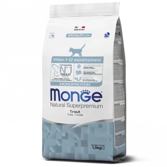 Monge Cat Monoprotein корм для котят с форелью 1,5кг
