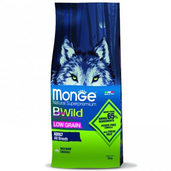 Monge Dog BWild LOW GRAIN низкозерновой корм из мяса дикого кабана для взрослых собак всех пород 2,5 кг