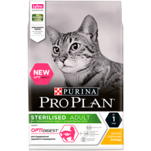 Перейти на страницу товара PRO PLAN Sterilised для кошек, Курица 3 кг