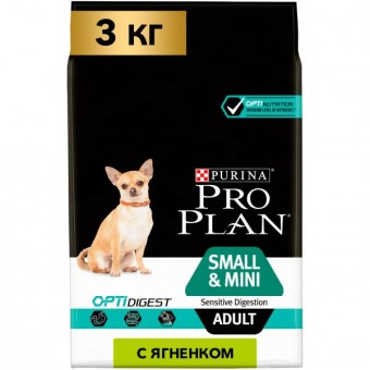 PRO PLAN для собак мелких пород с чувствительным пищеварением Ягненок 3кг