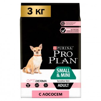 PRO PLAN для собак мелких пород с чувствительной кожей Лосось 3кг