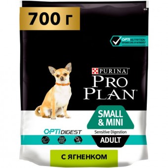PRO PLAN для собак мелких пород с чувствительным пищеварением Ягненок 700г