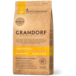 GRANDORF Ягненок с бурым рисом для взрослых собак мелких пород 3 кг