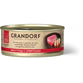 GRANDORF Филе тунца с креветками в бульоне 70г