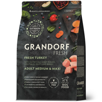 GRANDORF FRESH Индейка с бататом для собак средних и крупных пород 10 кг