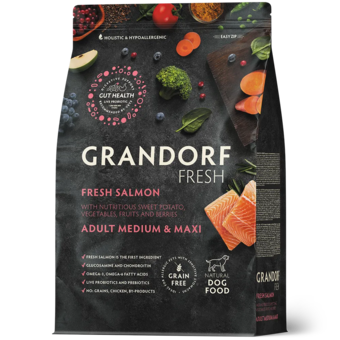 GRANDORF FRESH Лосось с бататом для собак средних и крупных пород 1 кг