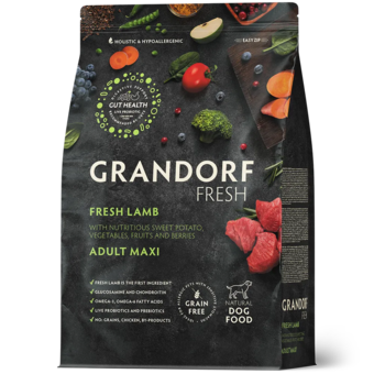 Кликните для увеличения изображения GRANDORF FRESH Ягненок с бататом для собак крупных пород 10 кг
